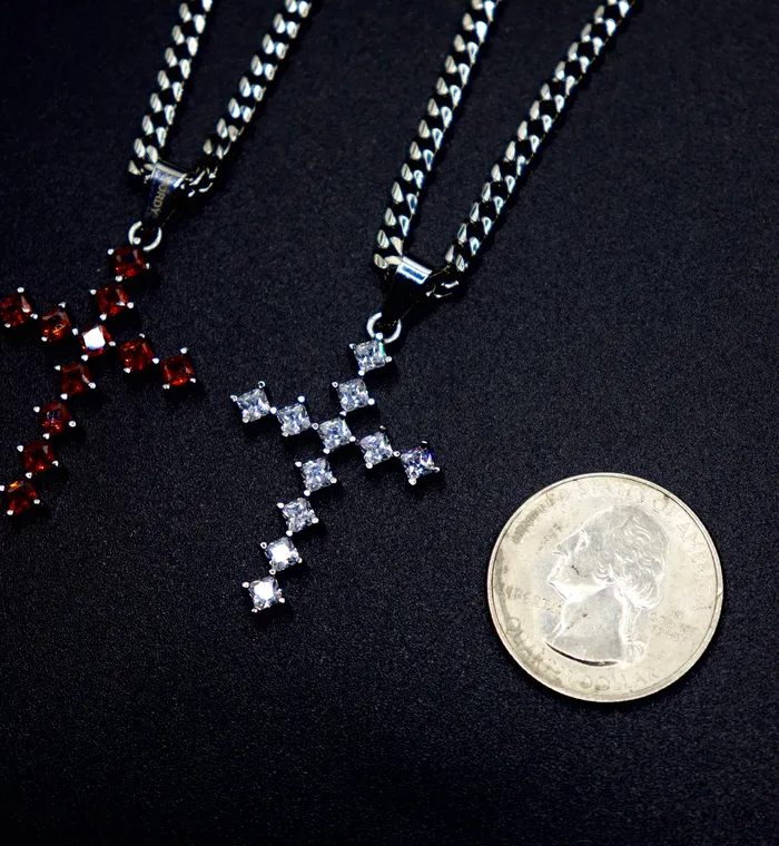 Fashion Jewelry by Yordy CZ Stones Cross Necklace Necklaces