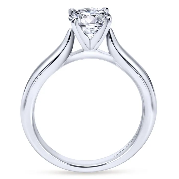 Gabriel Bridal Collection White Gold Solitaire Diamond Engagement Ring with Rounded Shank International Diamond Center Rings Gabriel Bridal Collection White Gold Solitaire Diamond Engagement Ring with Rounded Shank International Diamond Center Rings