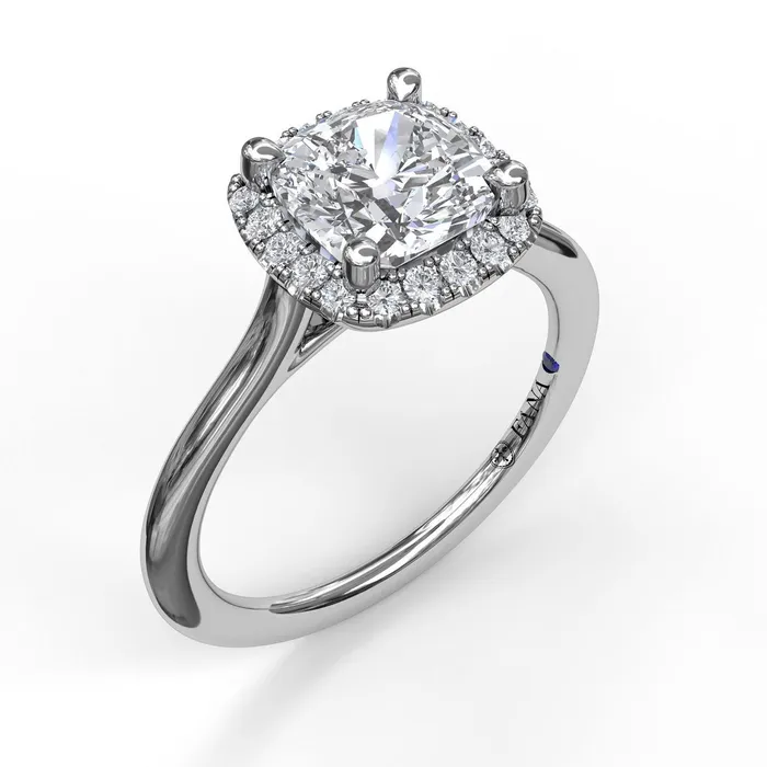 International Diamond Center Rings FANA Classic Cushion Halo Engagement Ring Setting International Diamond Center Rings FANA Classic Cushion Halo Engagement Ring Setting