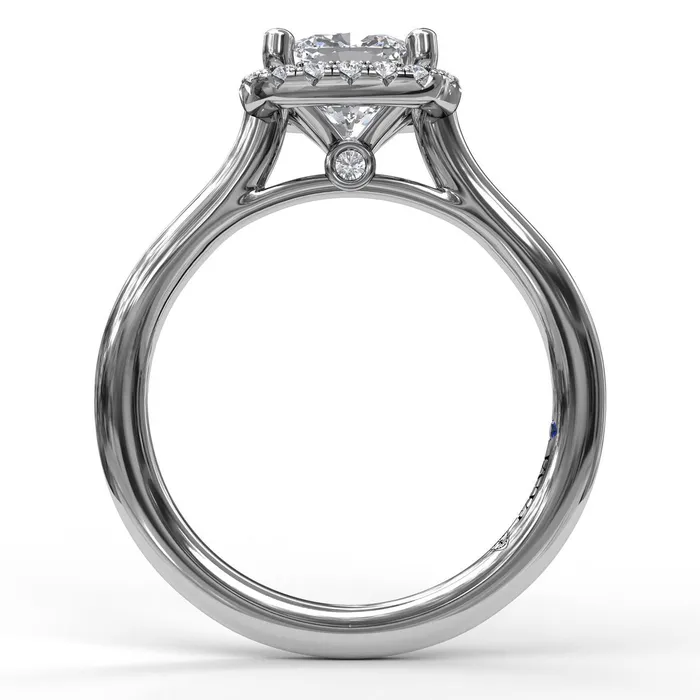International Diamond Center Rings FANA Classic Cushion Halo Engagement Ring Setting