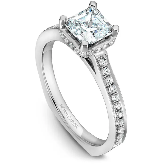 International Diamond Center Rings Noam Carver Yellow Gold Diamond Euro Shank Engagement Ring Setting with Princess Center Stone 028 CTW International Diamond Center Rings Noam Carver Yellow Gold Diamond Euro Shank Engagement Ring Setting with Princess Center Stone 028 CTW