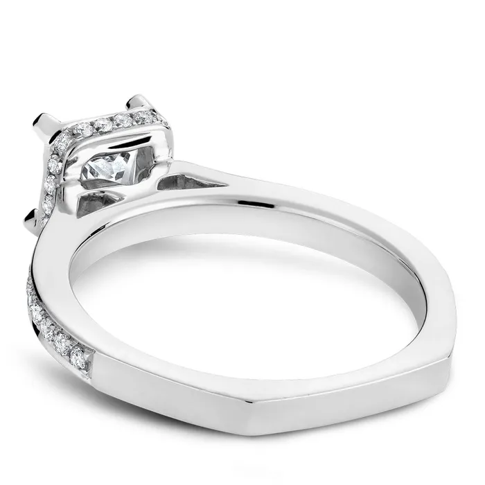 International Diamond Center Rings Noam Carver Yellow Gold Diamond Euro Shank Engagement Ring Setting with Princess Center Stone 028 CTW
