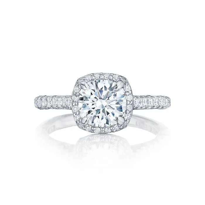 International Diamond Center Rings Tacori 18k White Gold Petite Crescent Round Diamond Engagement Ring Setting 055 CTW International Diamond Center Rings Tacori 18k White Gold Petite Crescent Round Diamond Engagement Ring Setting 055 CTW
