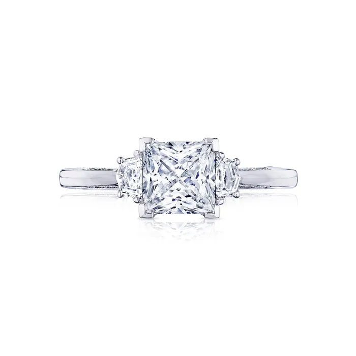 International Diamond Center Tacori 18k White Gold Simply Tacori Princess Diamond Engagement Ring Setting 028 CTW Rings International Diamond Center Tacori 18k White Gold Simply Tacori Princess Diamond Engagement Ring Setting 028 CTW Rings