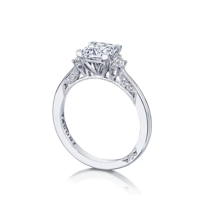 International Diamond Center Tacori 18k White Gold Simply Tacori Princess Diamond Engagement Ring Setting 028 CTW Rings International Diamond Center Tacori 18k White Gold Simply Tacori Princess Diamond Engagement Ring Setting 028 CTW Rings