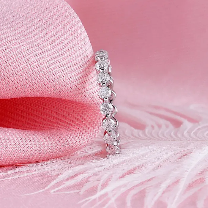 Luxus Moissanite Rings Jewelry Rings 14k White Gold Eternity Ring Moissanite 1ct Total