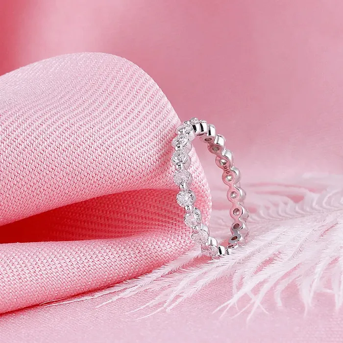 Luxus Moissanite Rings Jewelry Rings 14k White Gold Eternity Ring Moissanite 1ct Total
