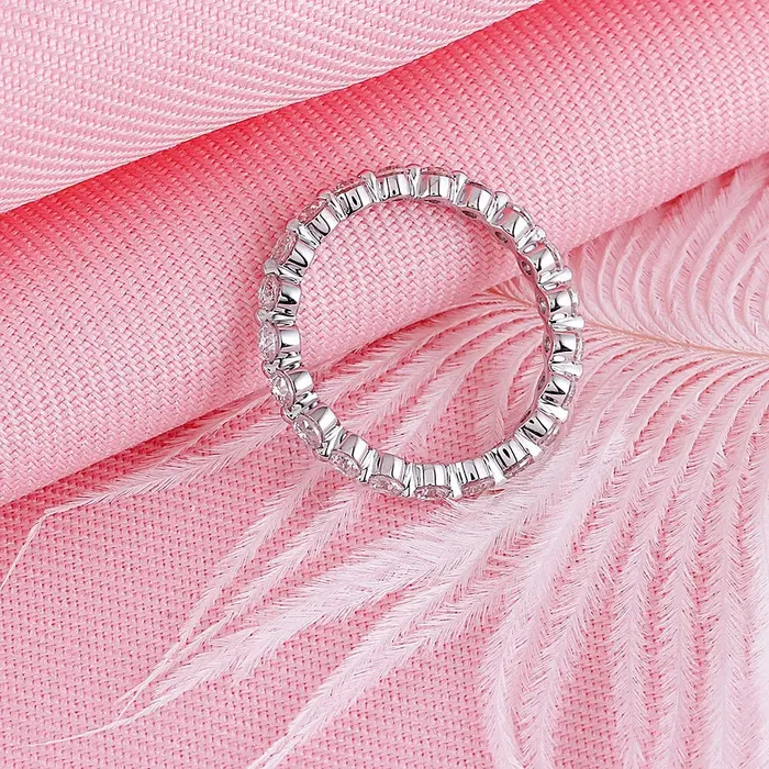 Luxus Moissanite Rings Jewelry Rings 14k White Gold Eternity Ring Moissanite 1ct Total
