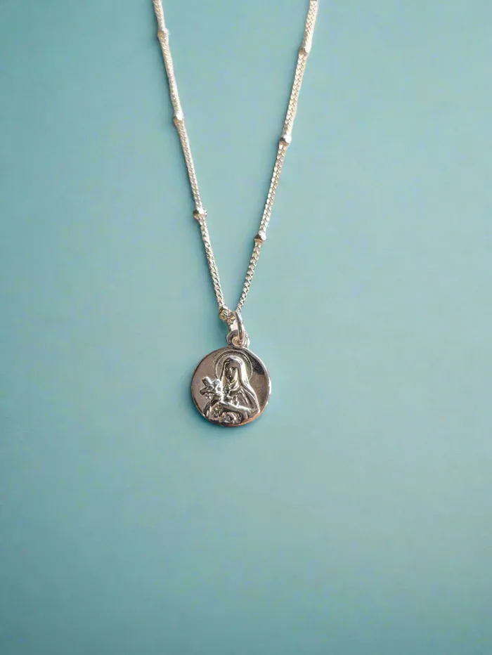 Necklaces Holy Faces Little Saint Therese Necklace in Sterling Silver