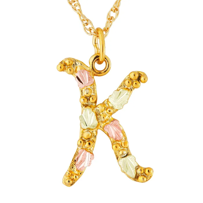 Necklaces Landstroms Black Hills Gold Initial Pendant K TR Jewelry Concepts