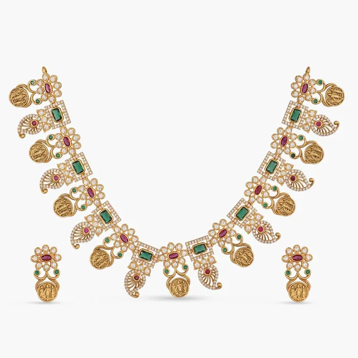 Necklaces SILVER Ram Parivaar Kempu Necklace Set