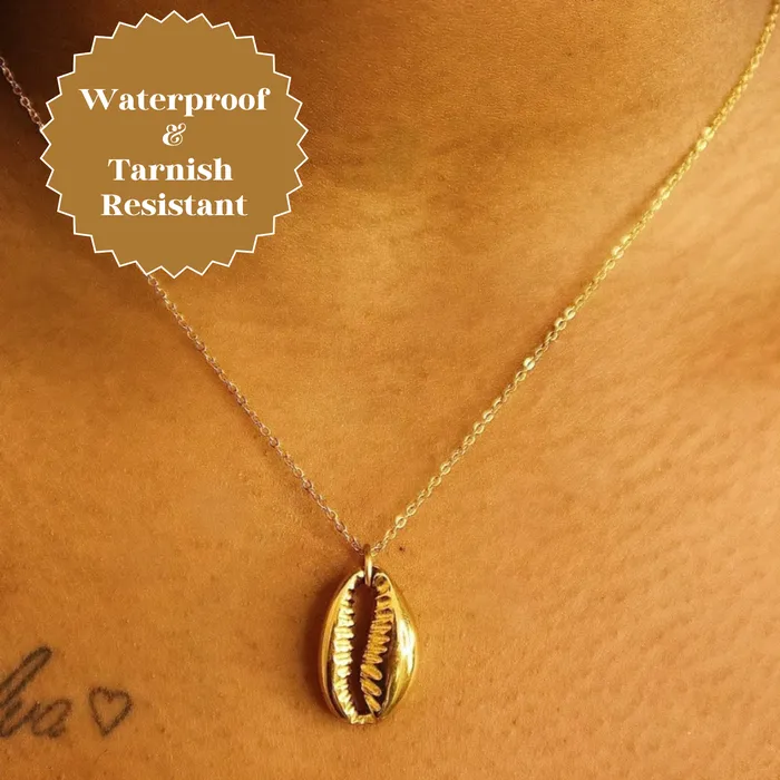 Omo Lola Necklaces Diarra Cowrie shell 18ct Gold Plated Stainless Steel Necklace Omo Lola Necklaces Diarra Cowrie shell 18ct Gold Plated Stainless Steel Necklace