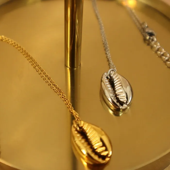 Omo Lola Necklaces Diarra Cowrie shell 18ct Gold Plated Stainless Steel Necklace