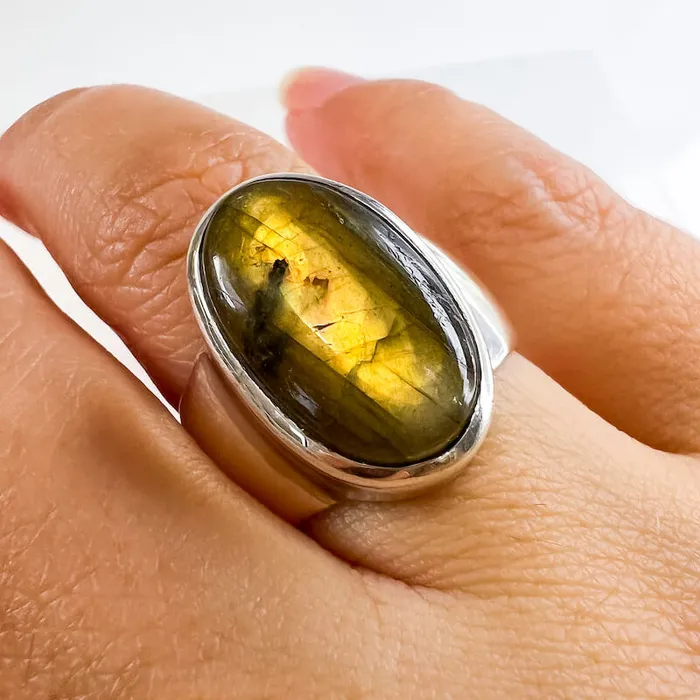 Rings Magic Crystals Labradorite Sterling 925 Silver Ring