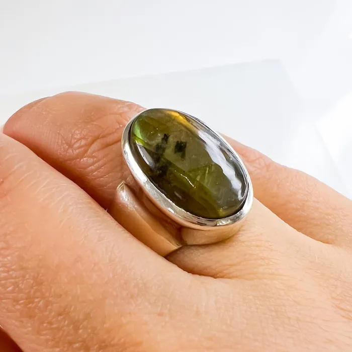 Rings Magic Crystals Labradorite Sterling 925 Silver Ring