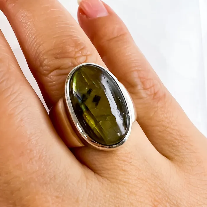 Rings Magic Crystals Labradorite Sterling 925 Silver Ring