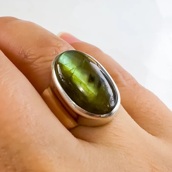 Rings Magic Crystals Labradorite Sterling 925 Silver Ring