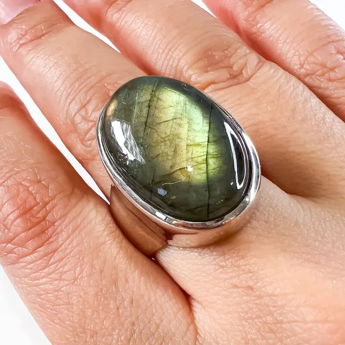 Rings Magic Crystals Labradorite Sterling 925 Silver Ring