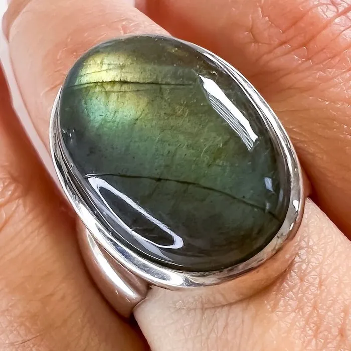 Rings Magic Crystals Labradorite Sterling 925 Silver Ring