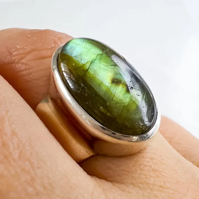 Rings Magic Crystals Labradorite Sterling 925 Silver Ring