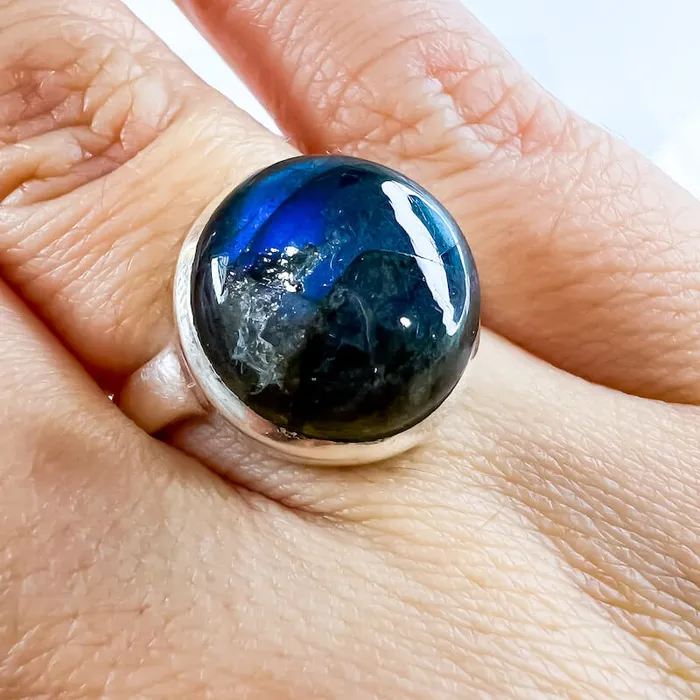 Rings Magic Crystals Labradorite Sterling 925 Silver Ring
