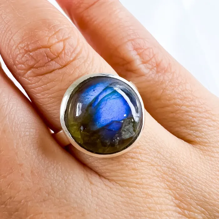 Rings Magic Crystals Labradorite Sterling 925 Silver Ring