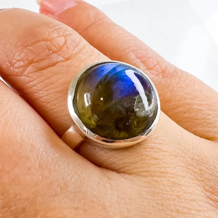 Rings Magic Crystals Labradorite Sterling 925 Silver Ring