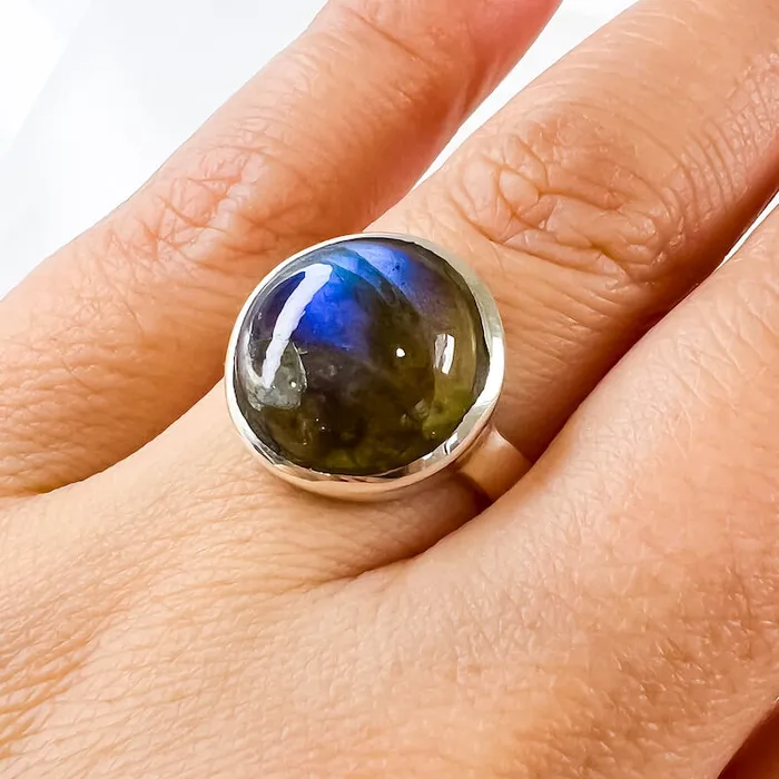 Rings Magic Crystals Labradorite Sterling 925 Silver Ring