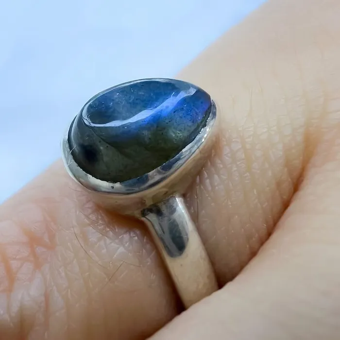 Rings Magic Crystals Labradorite Sterling 925 Silver Ring