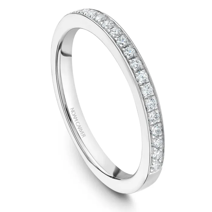 Rings Noam Carver White Gold Octagonal Halo Diamond Engagement Ring Setting 049 CTW International Diamond Center