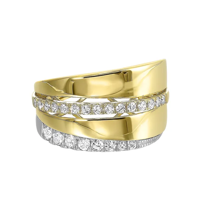 Rings Shop IDC estore 14K White Yellow Gold 2 Row Channel Diamond Fashion Ring 038CTW Rings Shop IDC estore 14K White Yellow Gold 2 Row Channel Diamond Fashion Ring 038CTW