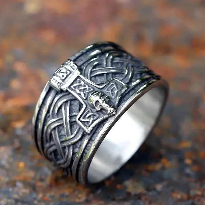 Rings Viking Ring Mjolnir Skull Valhalla Vikings