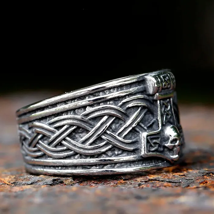 Rings Viking Ring Mjolnir Skull Valhalla Vikings