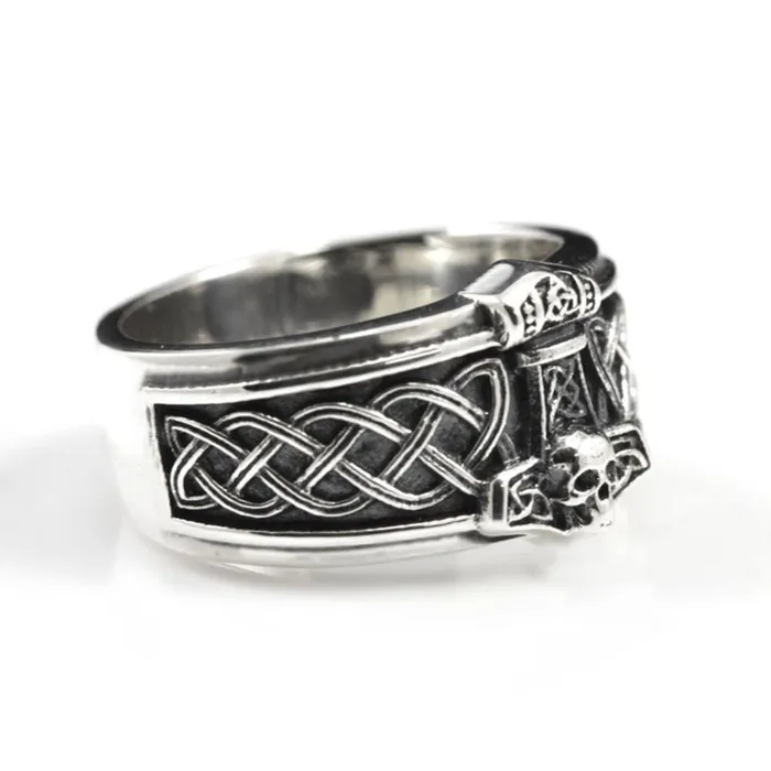 Rings Viking Ring Mjolnir Skull Valhalla Vikings
