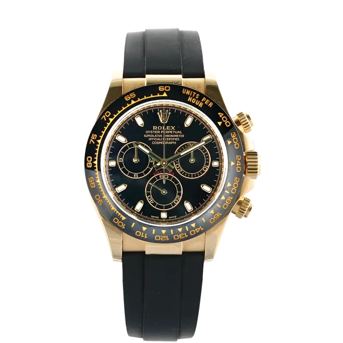 Rolex Cosmograph Daytona 116518LN 18K Yellow Gold 40mm Preowned International Diamond Center PreStyled Sets Rolex Cosmograph Daytona 116518LN 18K Yellow Gold 40mm Preowned International Diamond Center PreStyled Sets