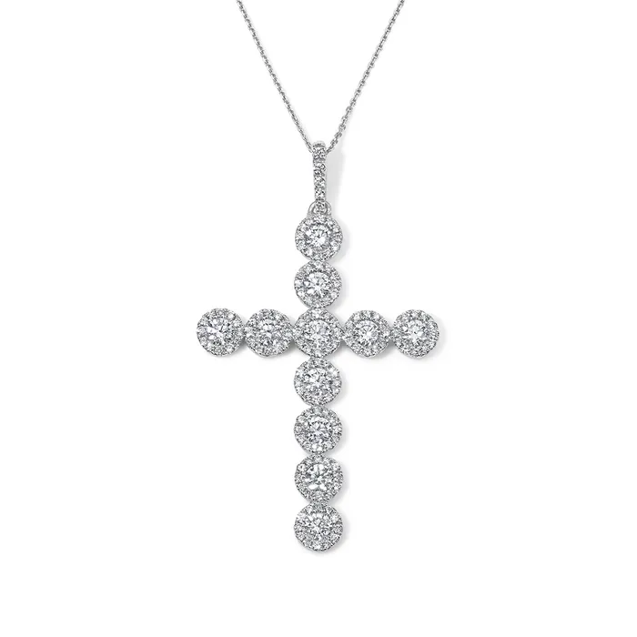 Round Diamond Cross Pendant SG Fine Necklaces