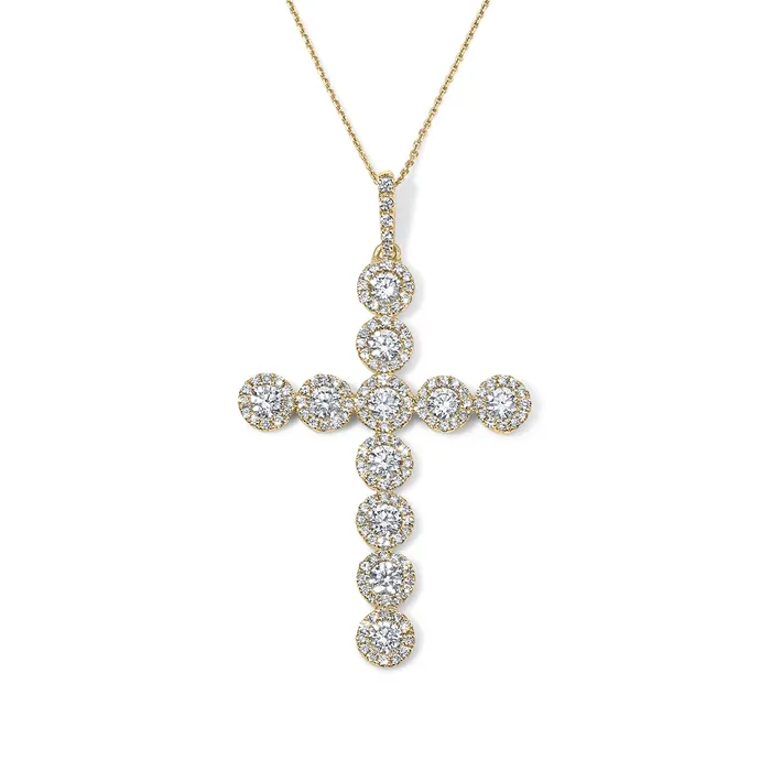 Round Diamond Cross Pendant SG Fine Necklaces