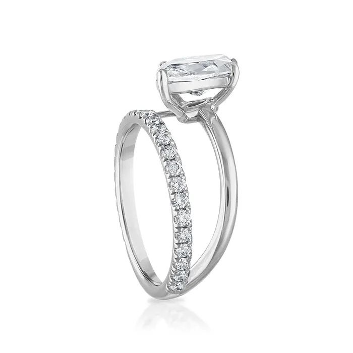 SG Bridal Rings Marquise Pave Band and a Half Engagement Ring