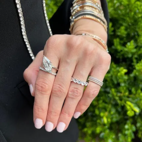 SG Bridal Rings Marquise Pave Band and a Half Engagement Ring
