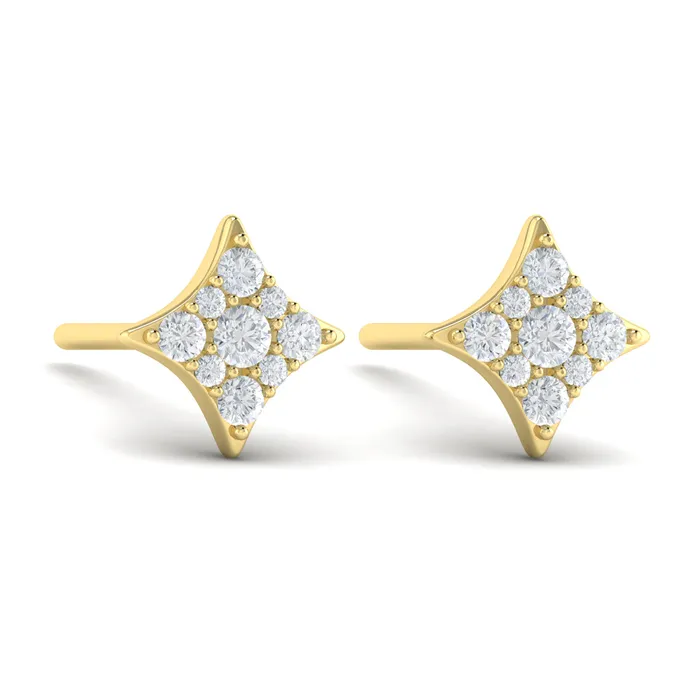 Shop IDC estore Earrings Vlora Estrella 14K Diamond Cluster Star Stud Earrings Diamond 029CTW