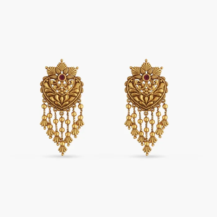 SILVER Earrings Swara Floral Frill Silver Drop Earrings