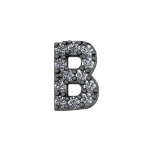 Slider Pave Letter B Charm SG Fine Charm Necklaces
