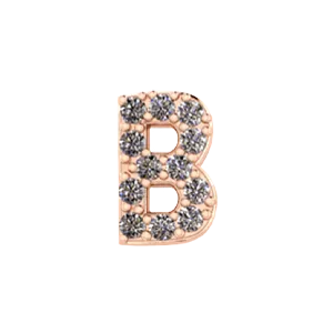 Slider Pave Letter B Charm SG Fine Charm Necklaces