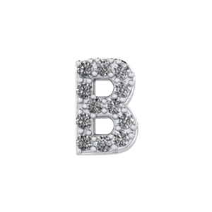 Slider Pave Letter B Charm SG Fine Charm Necklaces