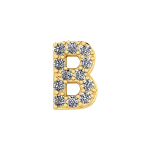 Slider Pave Letter B Charm SG Fine Charm Necklaces