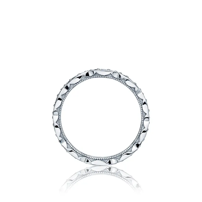 Tacori 18k White Gold Sculpted Crescent Diamond Eternity Wedding Band 06 CTW International Diamond Center Rings