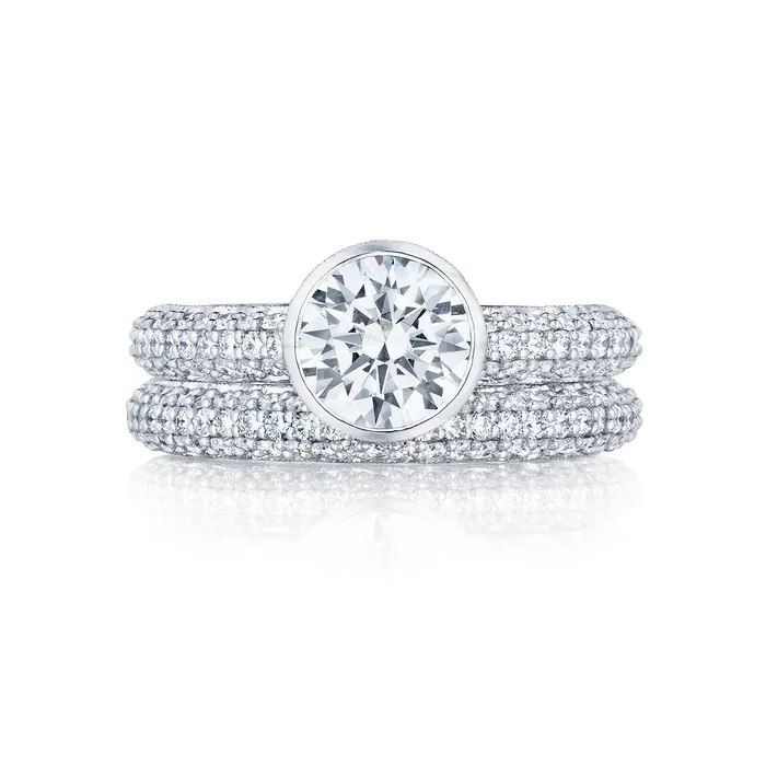 Tacori 18k White Gold Starlit Round Diamond Engagement Ring Setting 067 CTW International Diamond Center Rings Tacori 18k White Gold Starlit Round Diamond Engagement Ring Setting 067 CTW International Diamond Center Rings
