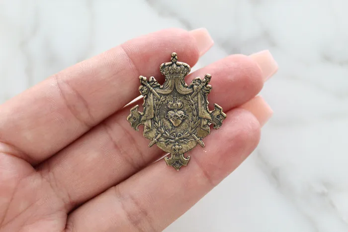 The Little Catholic Necklaces Sacred Heart Shield Pendant