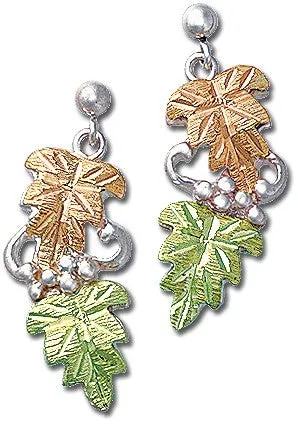 TR Jewelry Concepts Earrings Landstroms Black Hills Gold Silver Classic Grape Leaf Post Earrings TR Jewelry Concepts Earrings Landstroms Black Hills Gold Silver Classic Grape Leaf Post Earrings