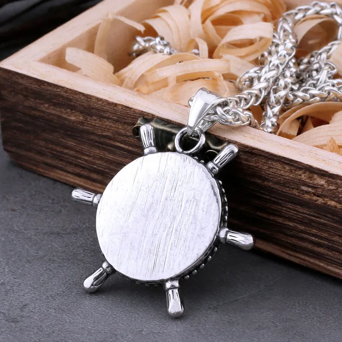 Valhalla Vikings Viking Necklace Nordic Rudder With Anchor Design Pendant Necklaces